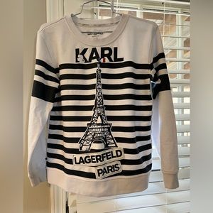 Karl Lagerfeld white and black Eiffel Tower sweatshirt
